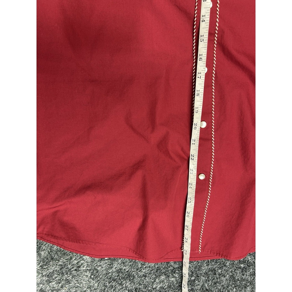 Salvaje Oeste Men's Large Red/Silver Western Cotton Blend Shirt (C9) - Picture 6 of 7